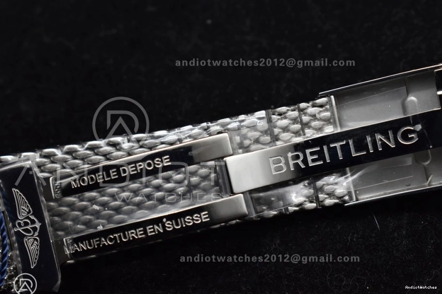 1169 Blue II 42mm Heritage on Bezel SS SuperOcean A Mesh Fashionable Dial Blue Ceramic SS BLSF Bracelet 0811